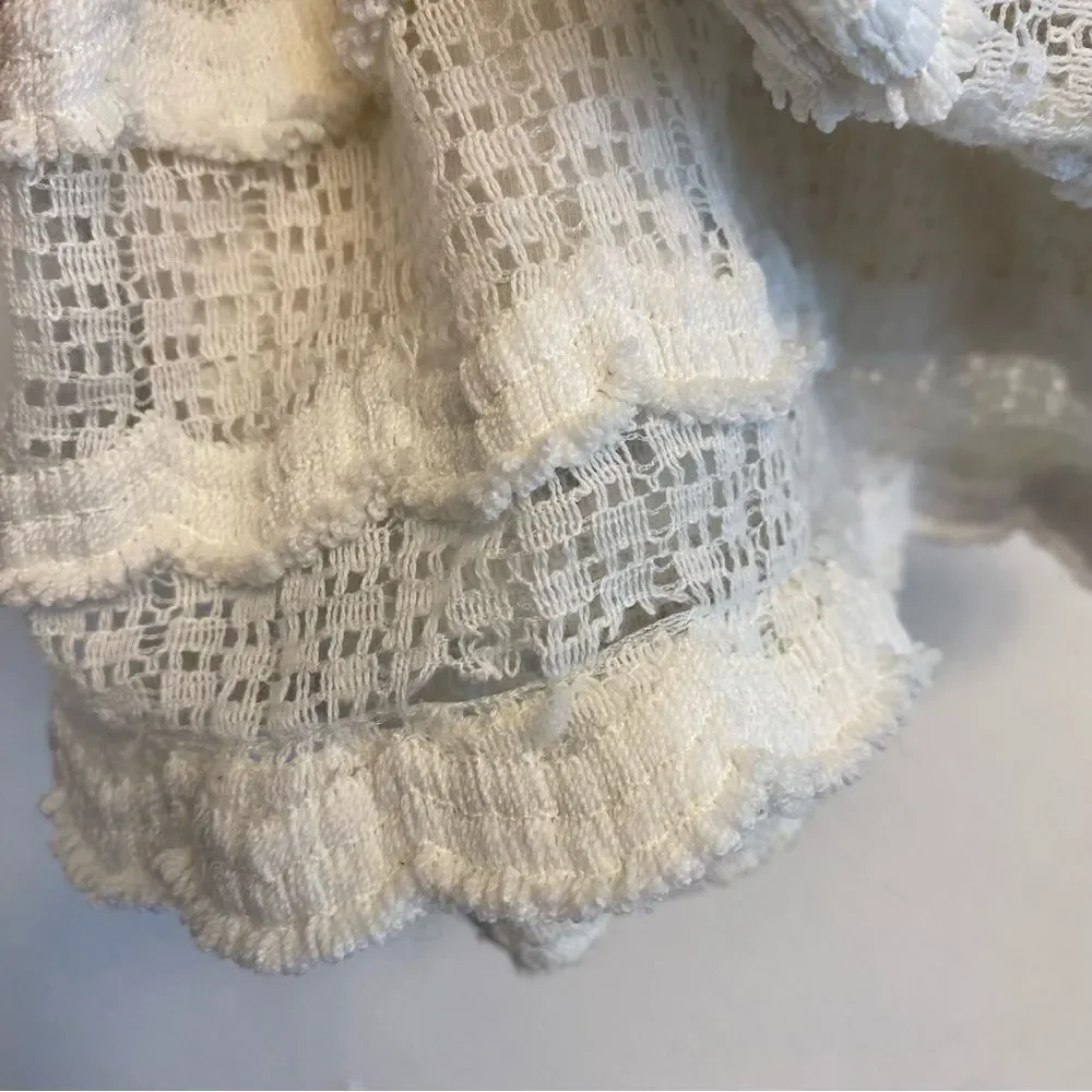 Girls ivory scalloped Lace formal Dress gold zipper -3T